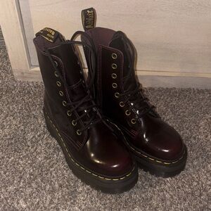 Dr. Martens Dark Cherry Combat Boots